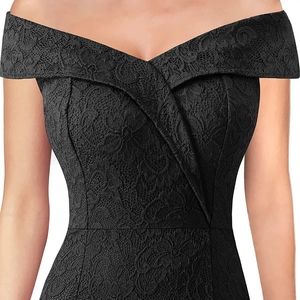 VFSHOW Womens Off Shoulder High Slit Formal Evening Wedding Guest Maxi Long Dres